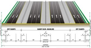 Segment A: from East of US 19 to West of Grand Avenue Segment C: from East of 16th Street to West of 9th Street Six-Lane Divided Urban Two-Lane One-Way Frontage Roads