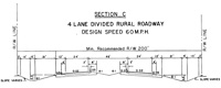 Section C - 4 Lane Divided Rural Roadway