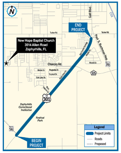 US 301 Project Development And Environment PD E Study Project Location Map 